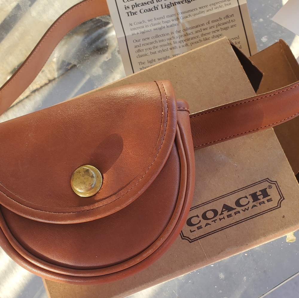 Authentic Coach bag, brown leather